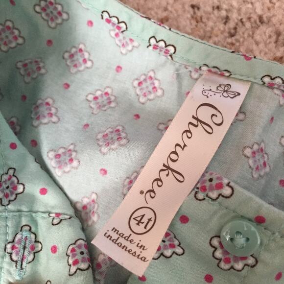 Cherokee Girl's Teal Button Down Tunic - Size 4T - Picture 6 of 6